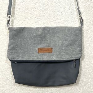 Hemporium Zipper Sling Bag Gray Cross Body Hemp and Vegan Leather
